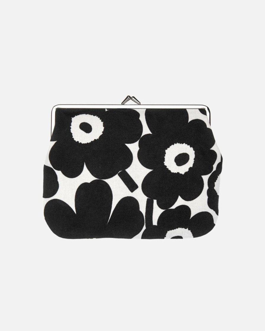 Laukut Marimekko Naisten Lompakot | Puolikas Kukkaro Mini Unikko Black&White