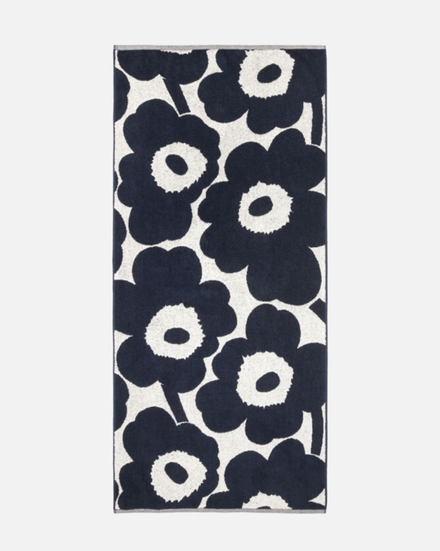 Koti Marimekko | Unikko-Kylpypyyhe 70X150Cm Tummansininen