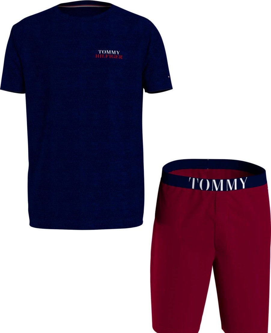 Miehet Tommy Hilfiger Yoasut | Short Jersey -Pyjamasetti Multicolor