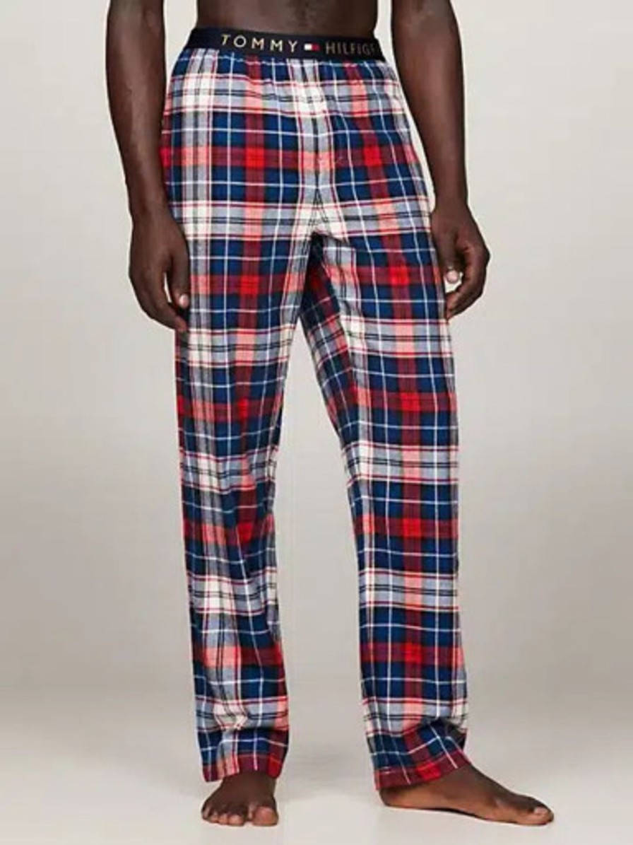 Miehet Tommy Hilfiger Yoasut | Flannel Pant -Pyjamahousut Punainen