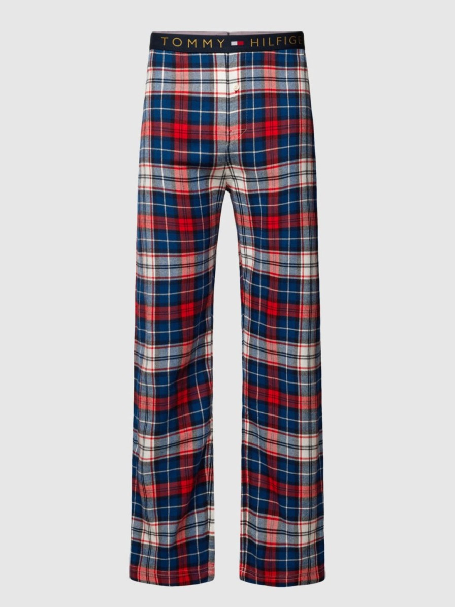 Miehet Tommy Hilfiger Yoasut | Flannel Pant -Pyjamahousut Punainen