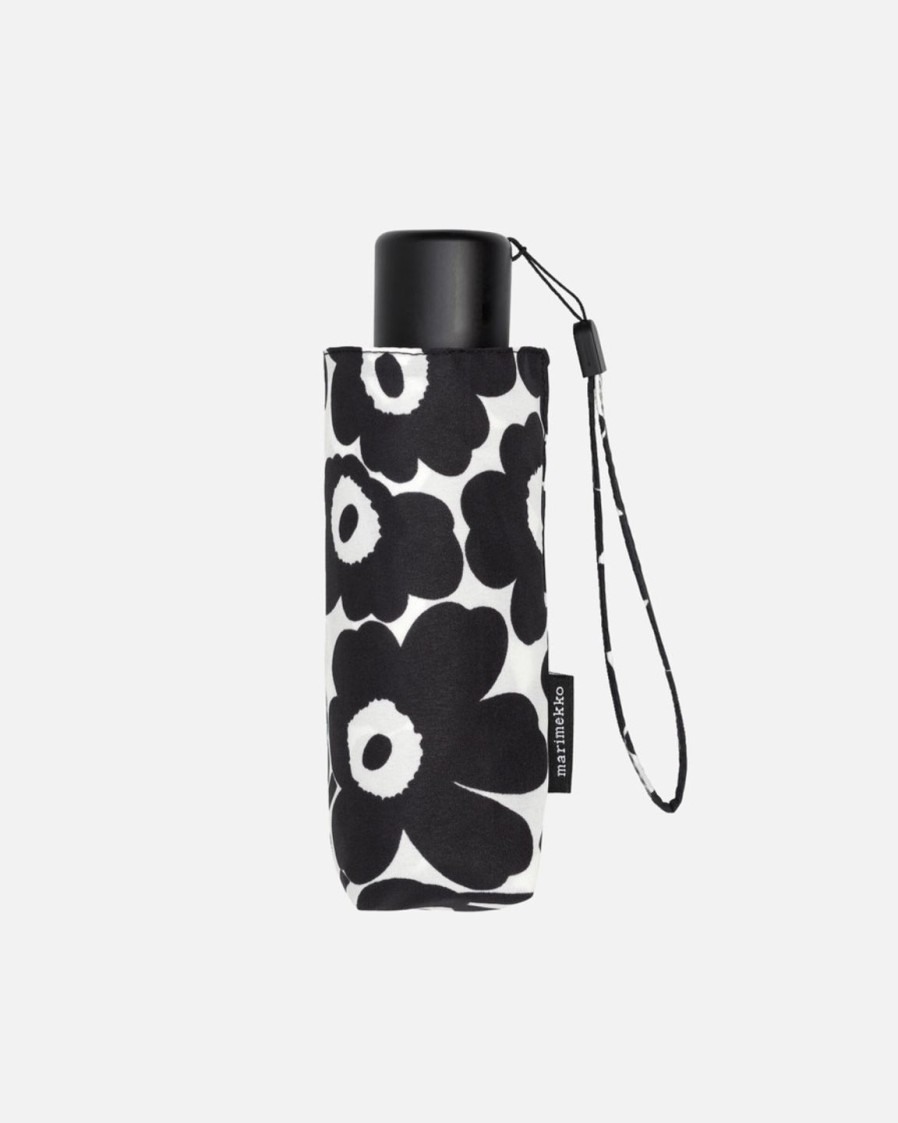 Naiset Marimekko Sateenvarjot | Unikko Mini Manual -Sateenvarjo Black&White