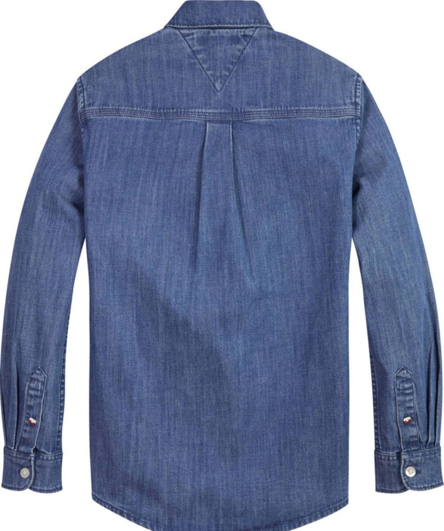 Lapset Tommy Hilfiger Kauluspaidat | Essential Denim -Kauluspaita Sininen