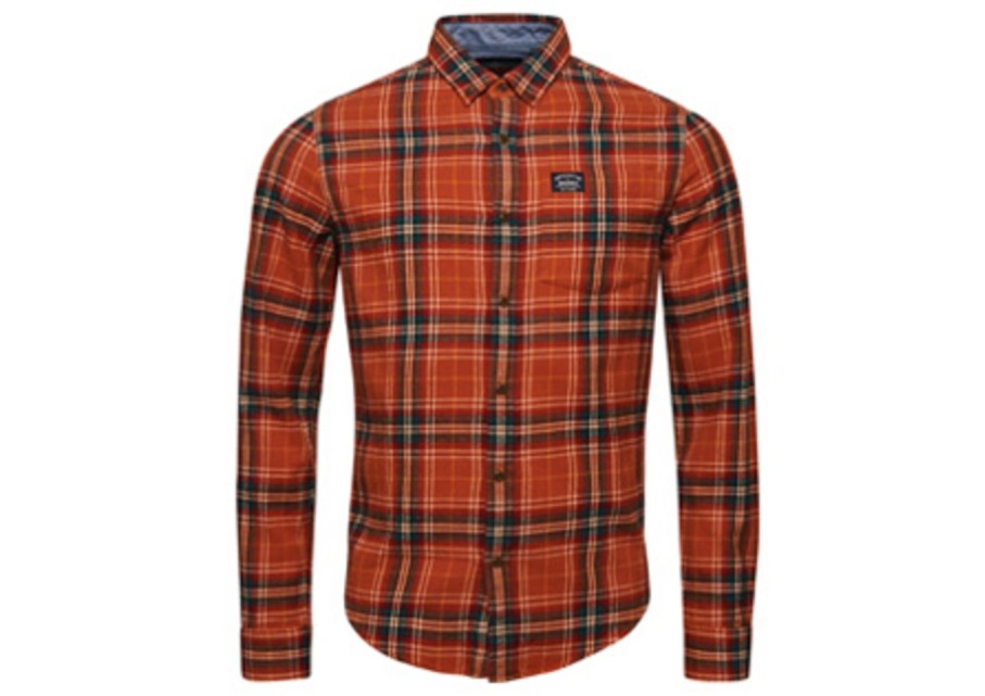 Miehet Superdry Kauluspaidat | L/S Cotton Lumberjack -Paita