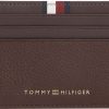 Laukut Tommy Hilfiger Miesten Lompakot | Corp Leather Cc Holder -Lompakko Ruskea