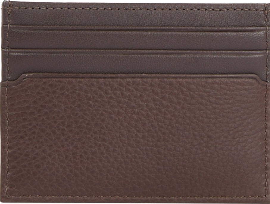 Laukut Tommy Hilfiger Miesten Lompakot | Corp Leather Cc Holder -Lompakko Ruskea