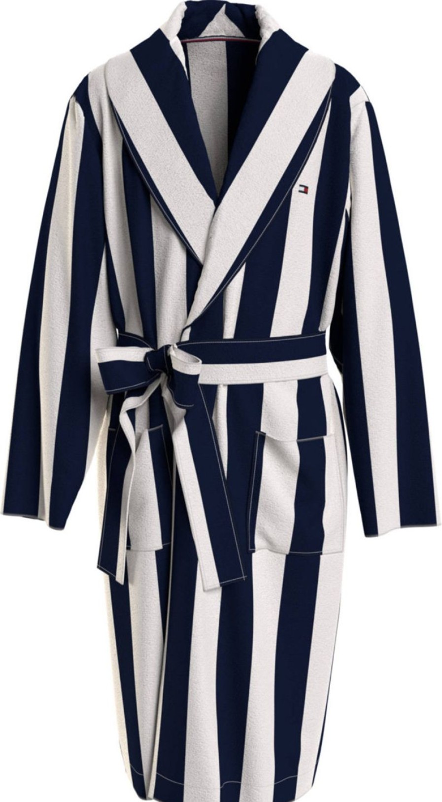 Miehet Tommy Hilfiger Kylpytakit | Stripes-Kylpytakki Vaaleansininen