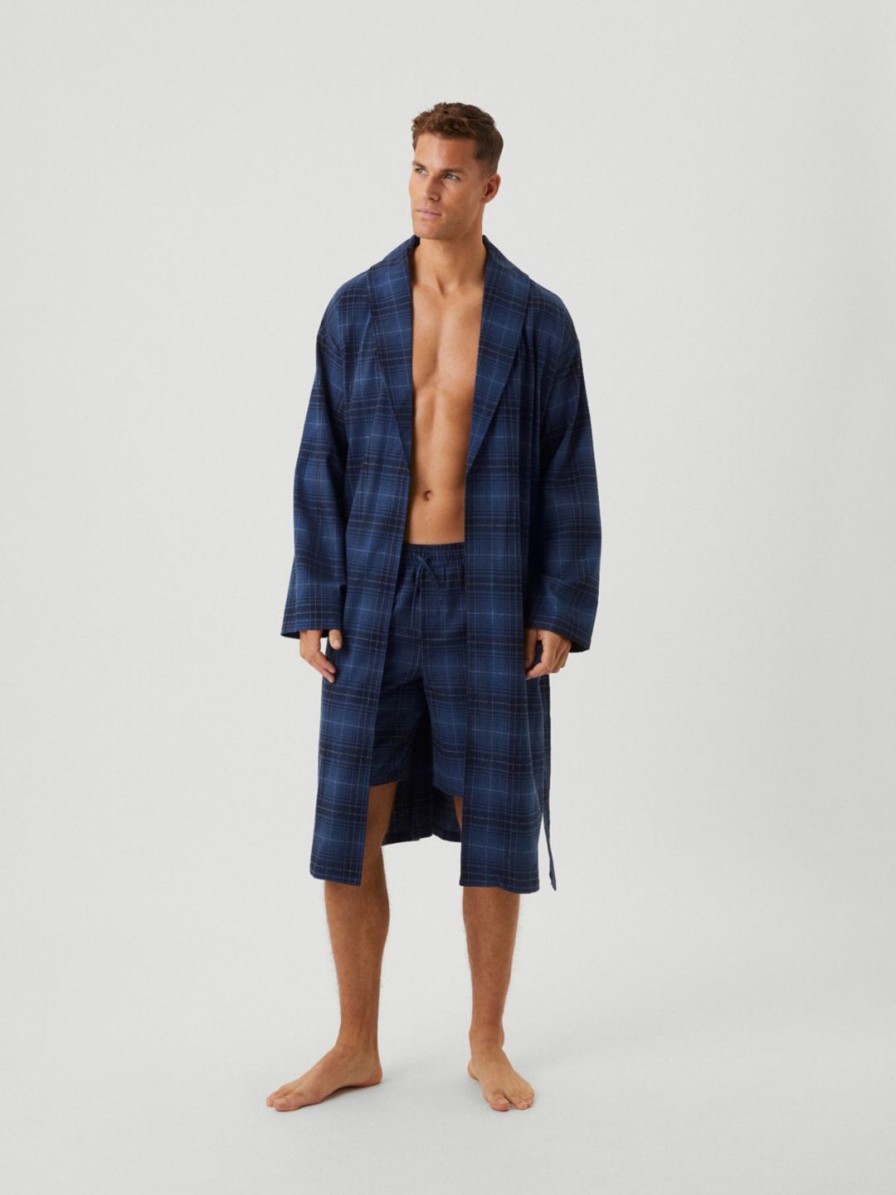 Miehet Björn Borg Kylpytakit | Core Flannel Robe -Kylpytakki Sininen