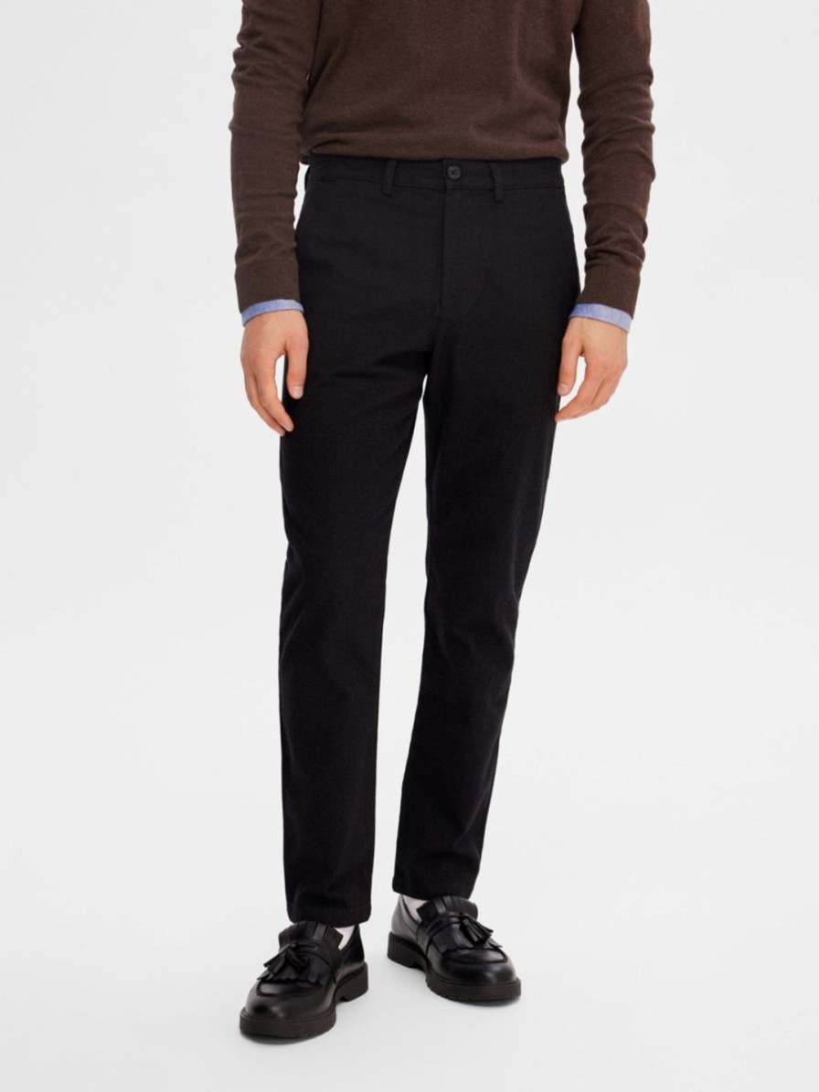 Miehet Selected Homme Housut | Slim-Miles 175 -Housut Musta