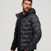 Miehet Superdry Toppa& Ja Untuvatakit | Short Quilted Puffer -Toppatakki Musta