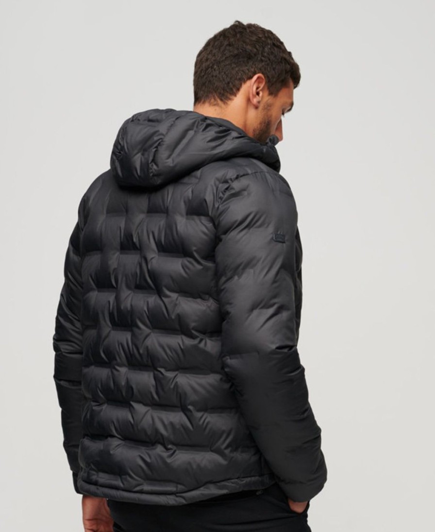 Miehet Superdry Toppa& Ja Untuvatakit | Short Quilted Puffer -Toppatakki Musta