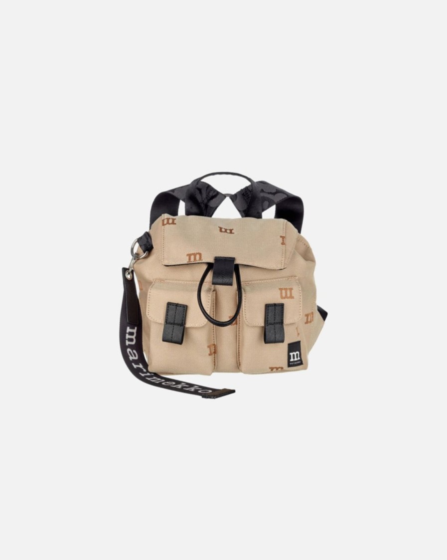 Laukut Marimekko | Everything Backpack S M-Logo -Reppu Vaaleanruskea