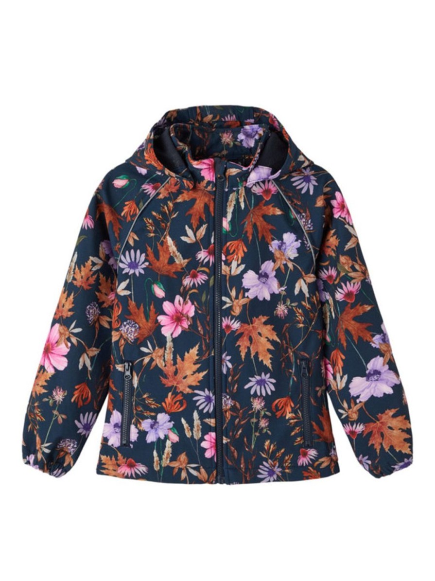 Lapset Name It Takit | Nkfalfa Autumn Flower -Softshell-Takki Tummansininen