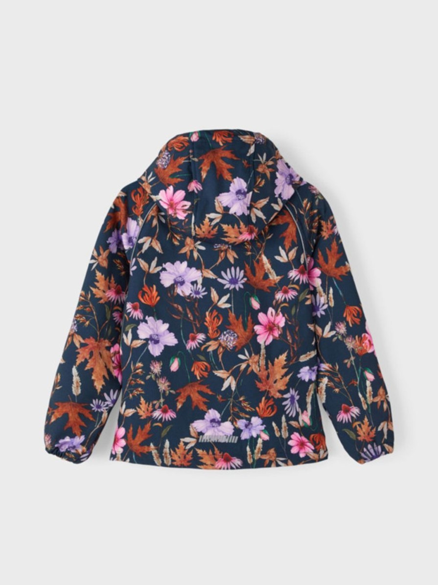 Lapset Name It Takit | Nkfalfa Autumn Flower -Softshell-Takki Tummansininen