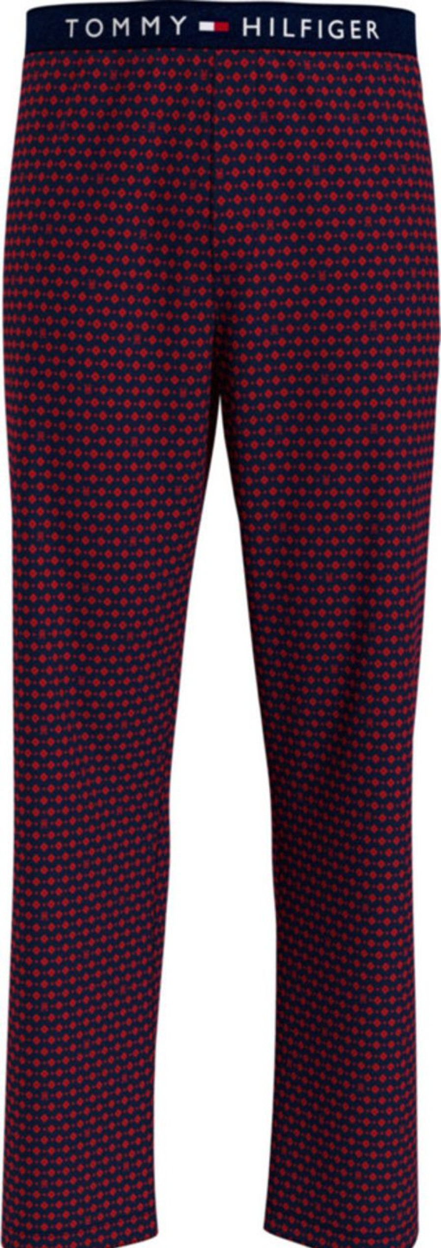 Miehet Tommy Hilfiger Yoasut | Jersey Print -Pyjamahousut Tummansininen