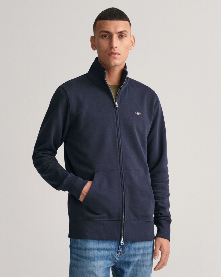 Miehet Gant Collegepaidat Ja Hupparit | Shield Full Zip -Collegetakki