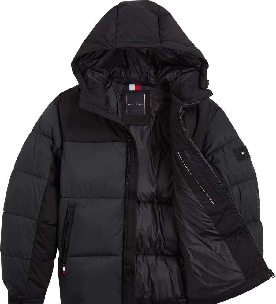 Miehet Tommy Hilfiger Kevattakit | New York Hooded -Takki Musta