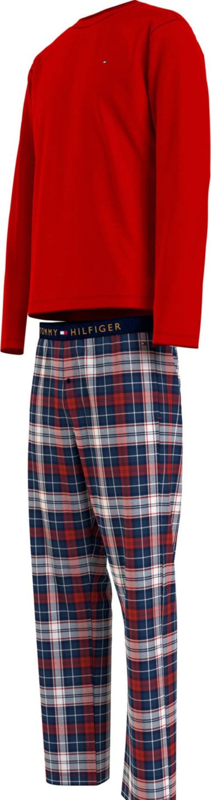 Miehet Tommy Hilfiger Yoasut | Ls Pant Set Flannel -Pyjamasetti Punainen