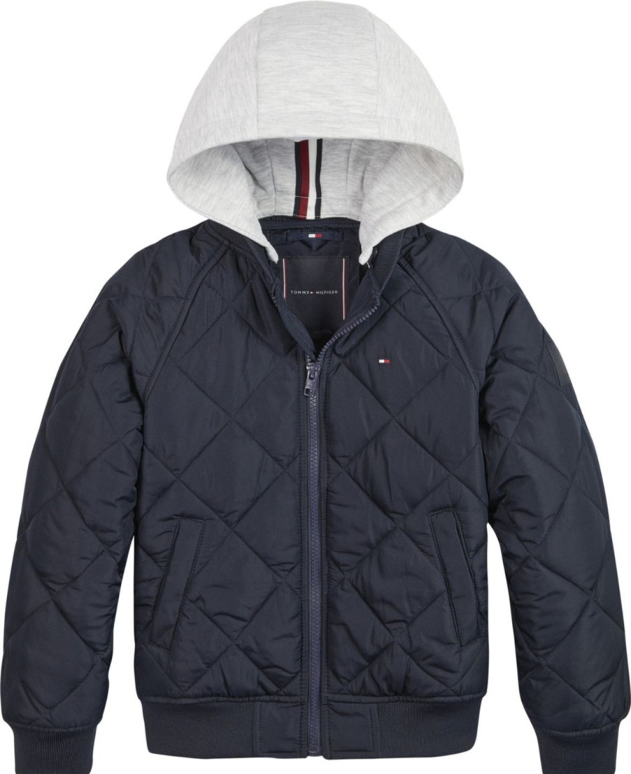 Lapset Tommy Hilfiger Takit | Quilted Bomber -Tikkitakki Tummansininen