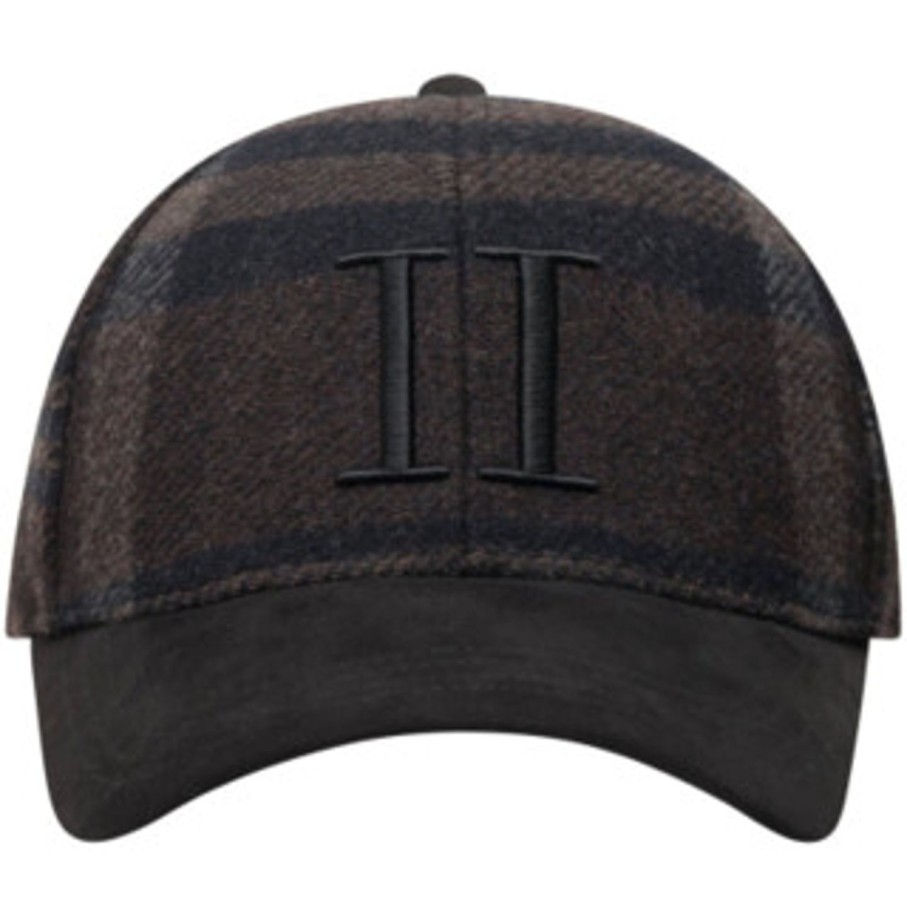 Miehet Les Deux Lippikset | Baseball Check Wool -Lippis Tummanruskea