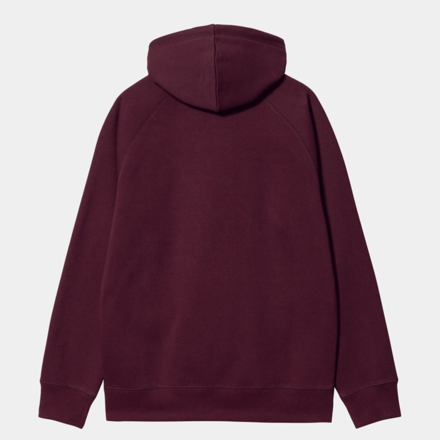 Miehet Carhartt WIP Collegepaidat Ja Hupparit | Hooded Chase Sweat Tummanpunainen