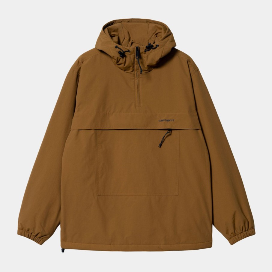 Miehet Carhartt WIP Talvitakit | Windbreaker Pullover -Anorakki Vaaleanruskea