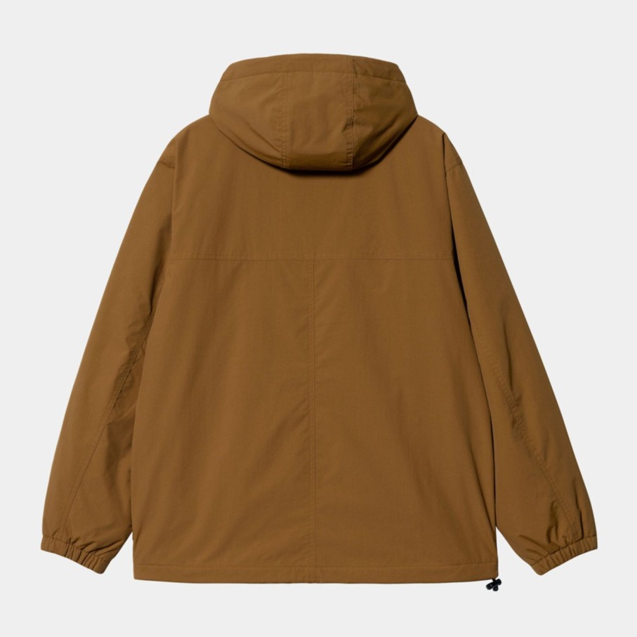 Miehet Carhartt WIP Talvitakit | Windbreaker Pullover -Anorakki Vaaleanruskea