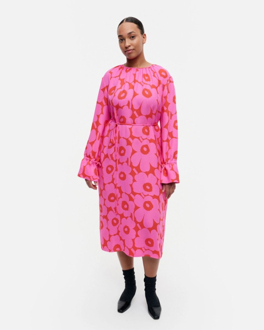 Naiset Marimekko Arkimekot | Majolika Unikko -Mekko Punainen