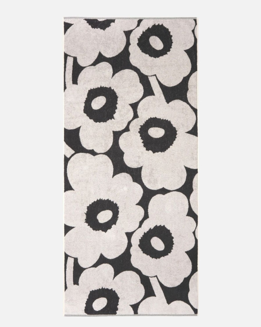 Koti Marimekko | Unikko-Kylpypyyhe 70X150Cm Black&White