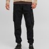 Miehet Jack & Jones Housut | Kane Noah Cuffed Jogger -Housut Musta