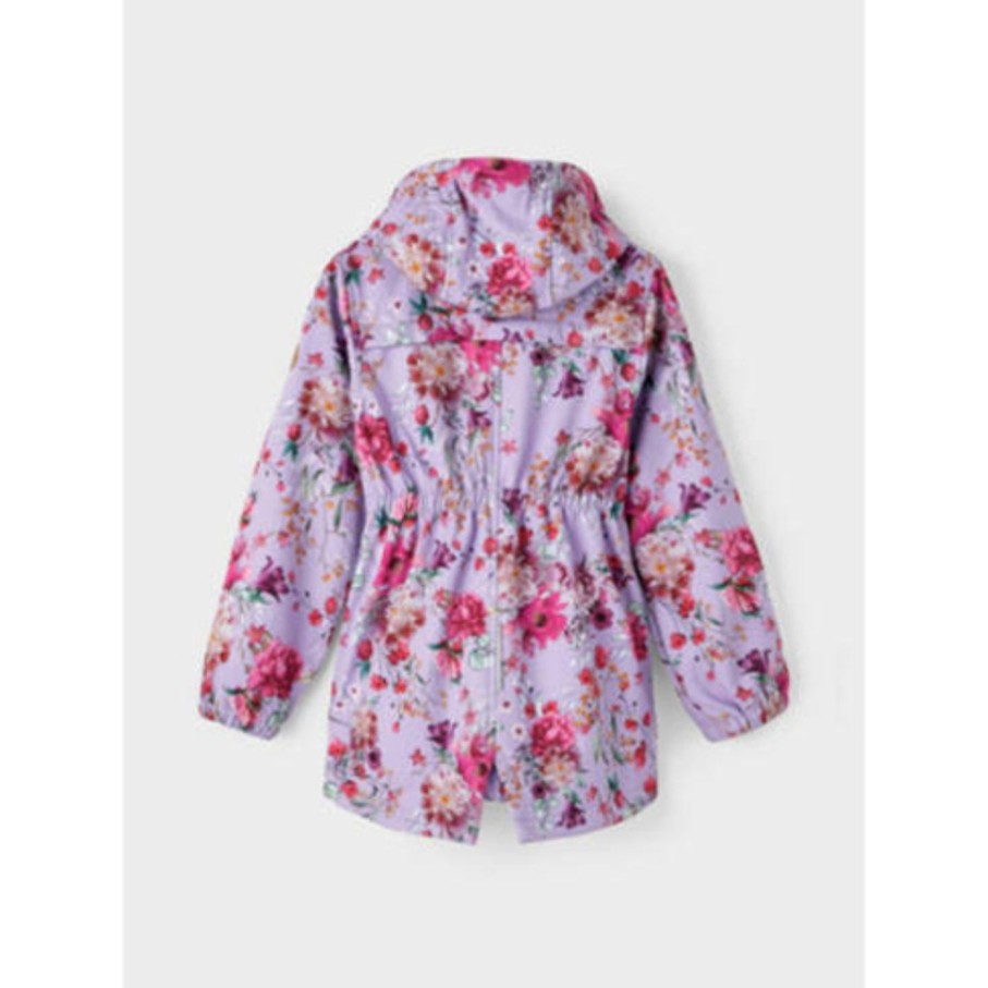 Lapset Name It Takit | Nkfalfa Long Floral -Softshell-Takki Vaaleanvioletti